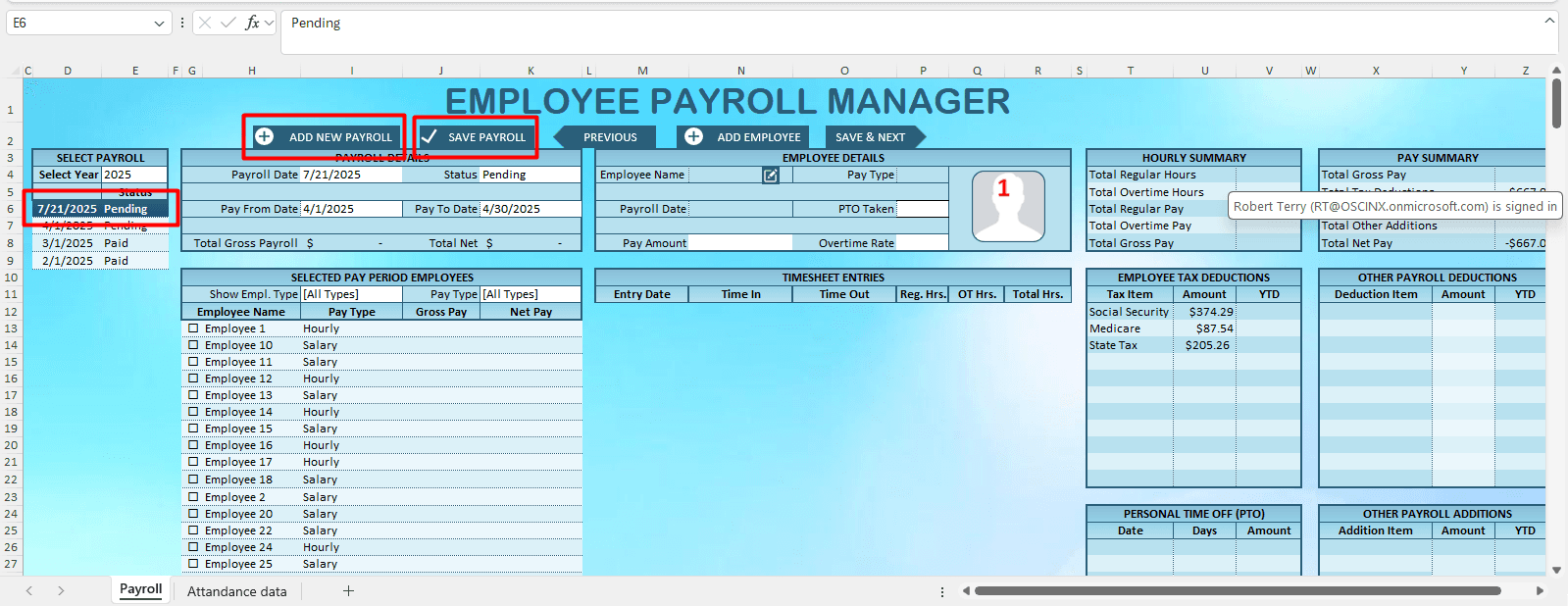 Payroll Calculation – Payroll Manager