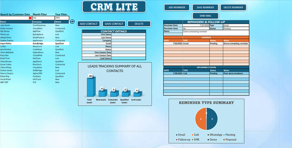 Excel CRM Lite