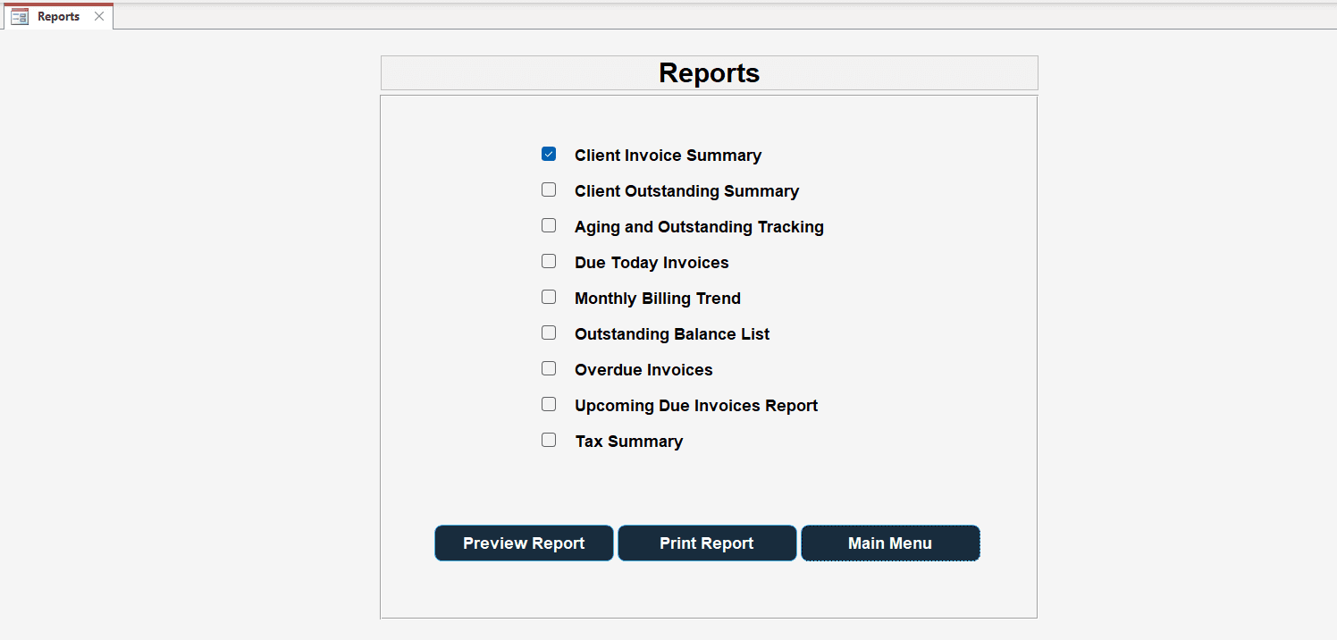 View Outstanding – Invoice Payment Tracker