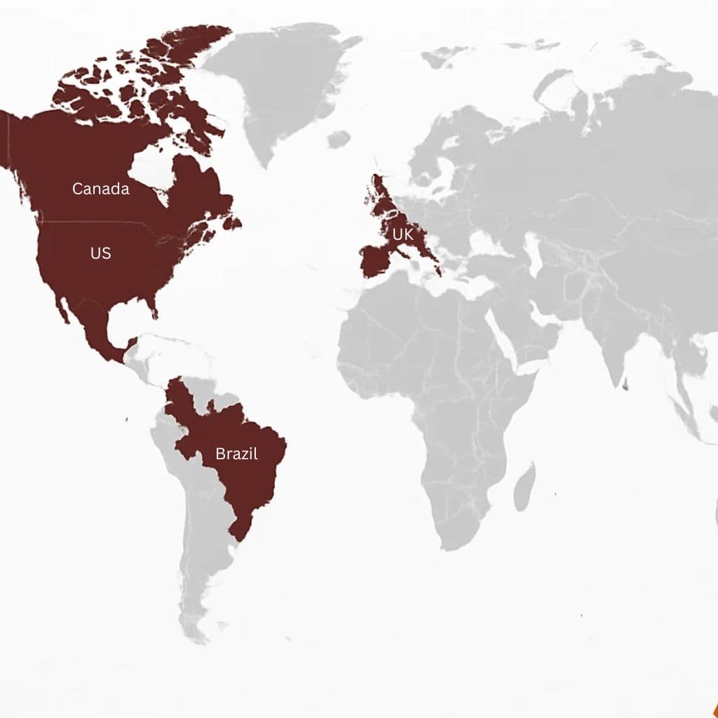MS Access Database Services in USA, UK, Canada and Brazil – Global Coverage Map